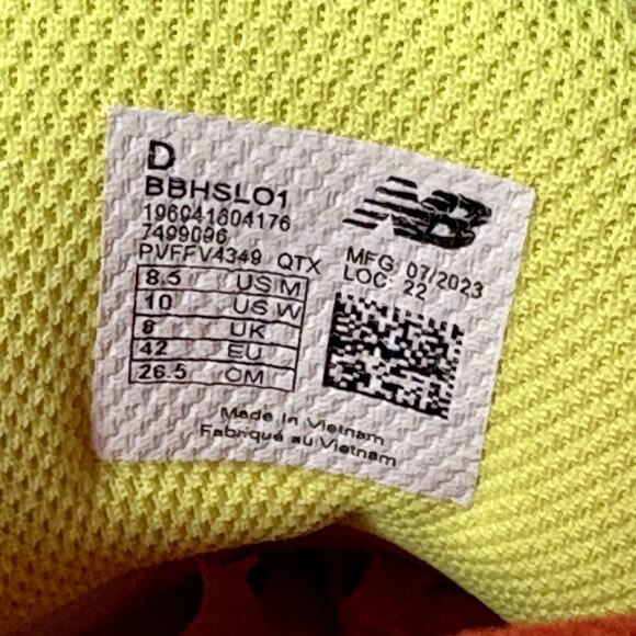 NEW BALANCE HESI LOW LETTERMAN Basketball Shoe BBHSL01 M8.5/W10 OrangeRed Yellow main image 16